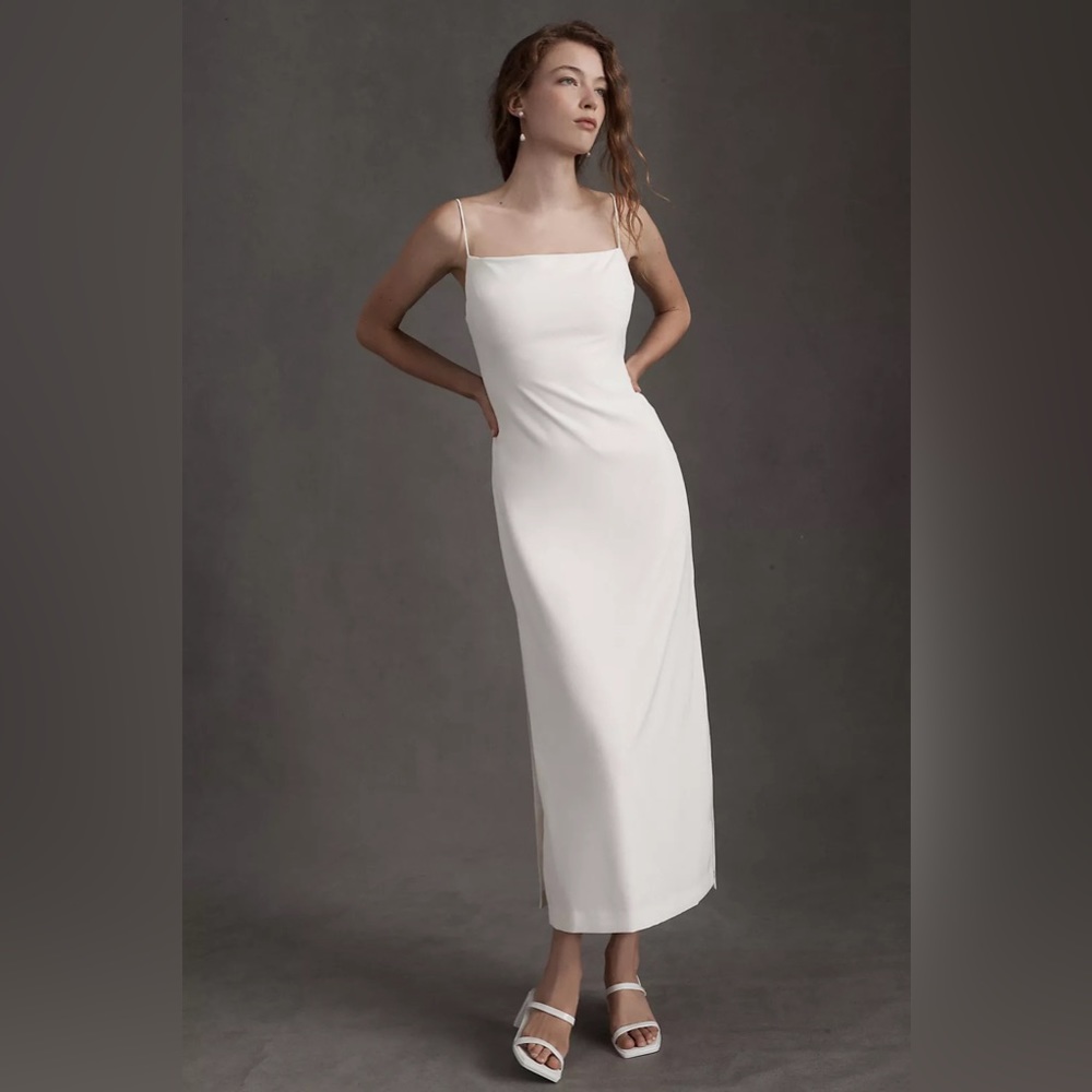 ANTHROPOLOGIE BHLDN Gavin Satin Midi Dress - Picture 3 of 4